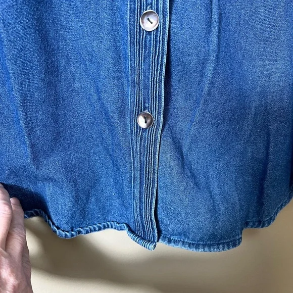 Vintage Blue Denim Cotton Button-Up Shirt Size XL Western‎ Equestrian Cowgirl - Picture 7 of 9